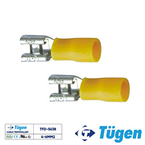 4-6mm2 / 6,4x0,8 Yarım İzoleli Dişi Kablo Ucu ( 1 Kutu 100 Adet )