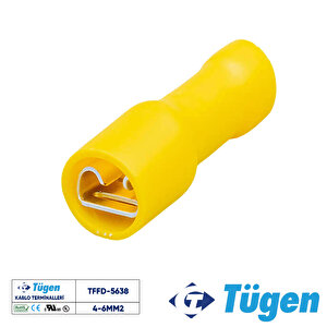 4-6mm2 / 6,4x0,8 Full İzoleli Dişi Kablo Ucu ( 1 Kutu 100 Adet )