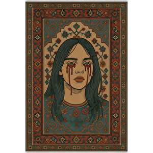 Modern Portre Desenli Halı – Yıkanabilir & Kaymaz | Sanatsal Tasarım, Evcil Ve Bebek Dostu 100x180 cm