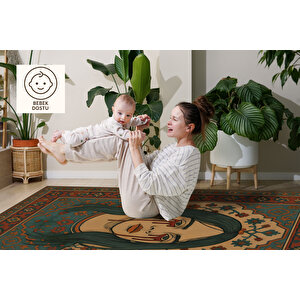 Modern Portre Desenli Halı – Yıkanabilir & Kaymaz | Sanatsal Tasarım, Evcil Ve Bebek Dostu