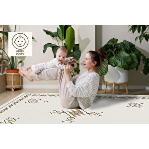 Minimalist Geometrik Halı – Bohem Tarz | Kaymaz Taban, Yıkanabilir, Evcil & Bebek Dostu