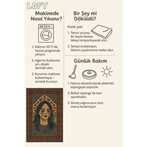 Modern Portre Desenli Halı – Yıkanabilir & Kaymaz | Sanatsal Tasarım, Evcil Ve Bebek Dostu