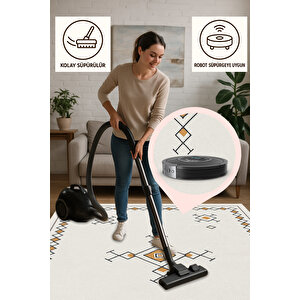 Minimalist Geometrik Halı – Bohem Tarz | Kaymaz Taban, Yıkanabilir, Evcil & Bebek Dostu