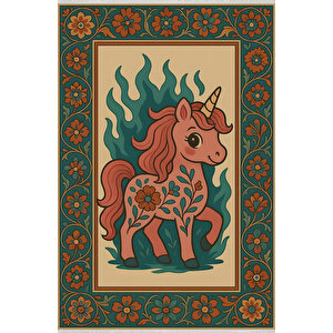Unicorn Desenli Halı – Renkli & Eğlenceli Tasarım | Kaymaz, Yıkanabilir, Bebek Ve Evcil Dostu 200x500 cm