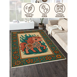 Unicorn Desenli Halı – Renkli & Eğlenceli Tasarım | Kaymaz, Yıkanabilir, Bebek Ve Evcil Dostu 200x500 cm