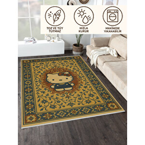 Hello Kitty Desenli Retro Halı – Sevimli Tasarım, Kaymaz Taban, Yıkanabilir, Bebek Dostu 200x600 cm