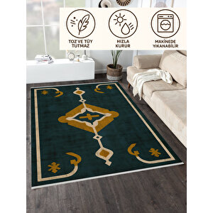 Geometrik Desenli Halı – Kaymaz Taban & Yıkanabilir | Modern Stil, Bebek Ve Evcil Dostu Halı 100x200 cm