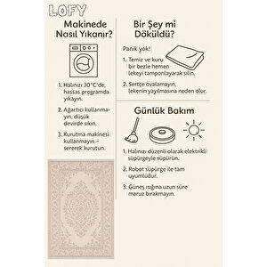 Krem Klasik Desenli Halı – Zarif Ve Şık Stil | Kaymaz Taban, Yıkanabilir, Evcil Dostu