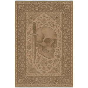 Kuru Kafa & Hançer Desenli Halı – Gotik Tarz | Kaymaz Taban, Yıkanabilir, Evcil Dostu 120x250 cm