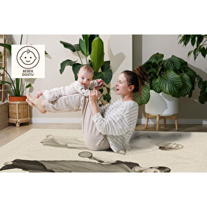 Klasik Figürlü Halı – Sanatsal Tasarım | Kaymaz & Yıkanabilir | Bebek Ve Evcil Hayvan Dostu