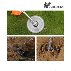 Ablacks Yan Tırpan + Toprak Çapalama Aparatı + Toprak Karıştırıcı (2 Adet Çapa)