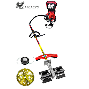 Ablacks Sırt Tırpan + Toprak Çapalama Aparatı (2 Adet Çapa) + Altıgen Bıçak