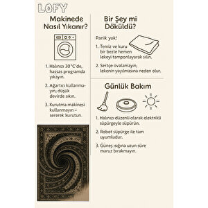 Retro Efektli Sanatsal Stil Halı | Kaymaz Tabanlı, Yıkanabilir, Bebek Dostu Pamuk Dokuma