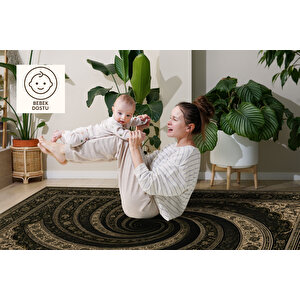 Retro Efektli Sanatsal Stil Halı | Kaymaz Tabanlı, Yıkanabilir, Bebek Dostu Pamuk Dokuma