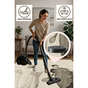 Klasik Figürlü Halı – Sanatsal Tasarım | Kaymaz & Yıkanabilir | Bebek Ve Evcil Hayvan Dostu