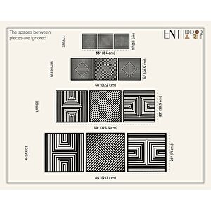 Ent Wood Art Ahşap Duvar Tablosu, 3 Parça Ahşap Modern Yanılsama Duvar Dekoru, Soyut Desen Duvar Paneli, Akçaağaç
