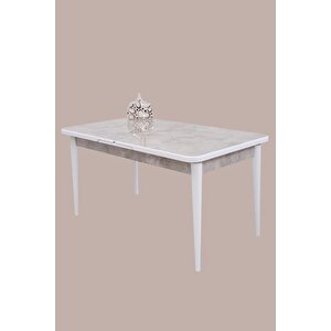 Duru Norte Mdf Lak Panel Açılır Yemek Masa Takımı 90x160 Beyaz