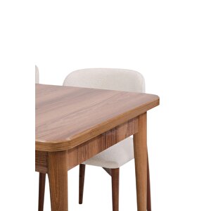 Duru Norte Mdf Lak Panel Açılır Yemek Masa Takımı 90x160 Ceviz