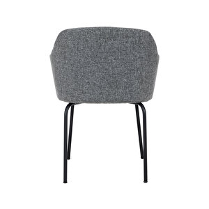 Toli̇na Toplanti Sandalyesi̇ Ve Bekleme Koltuğu Si̇yah Krom Ayak  Keten Kumaş