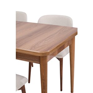 Duru Mdf Lak Panel Açılır Yemek Mutfak Masası 90x160 Ceviz
