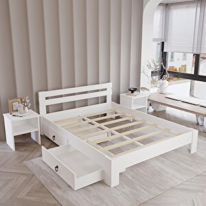 2 Çekmeceli Letto Mdf Karyola | Tek Ve Çift Kişilik Yatak Uyumlu, Kolay Kurulum