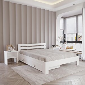 2 Çekmeceli Letto Mdf Karyola | Tek Ve Çift Kişilik Yatak Uyumlu, Kolay Kurulum