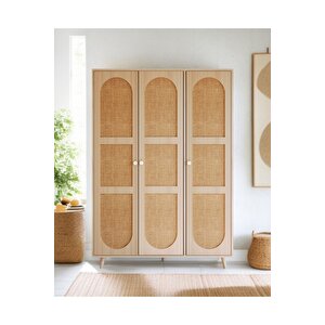 Bali Bohem Jüt 3 Kapaklı Gardırop / Elbise Dolabı / Üç Kapaklı Dolap