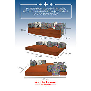 Moda Home Bedding Retro Yataklı Kanepe,yatak Olabilen,dinlenme Amaçlı Legom Aktivite Koltuğu-ki̇remi̇t