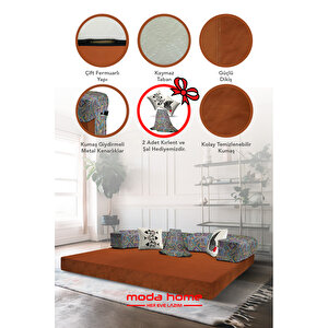 Moda Home Bedding Retro Yataklı Kanepe,yatak Olabilen,dinlenme Amaçlı Legom Aktivite Koltuğu-ki̇remi̇t