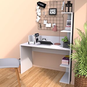 Bimossa T9040 Barlas Kitaplıklı Çalışma Masası Beyaz