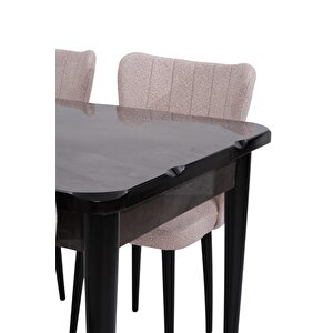Duru Tuna Mdf Lak Panel Açılır Yemek Masa Takımı 90x160