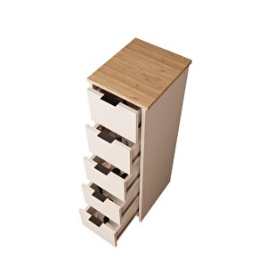 Bimossa U4060 Bella Makyaj Masası Seti 5+2 Çekmeceli Dolaplı Tabureli Kumtaşı-sepet