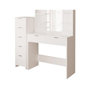 T5050 Diena Çekmeceli Dolaplı Makyaj Masası Beyaz
