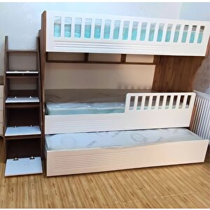 Midas Tamamı Mdf Panjur Model Lake Boyalı Yavrulu 3 Lü Ranza Atlantik-beyaz Ücretsiz Kurulum