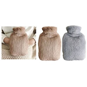 Sıcak Su Torbası 2 Adet,Yan Cepli Peluş Termofor 27X17X2Cm  750Ml