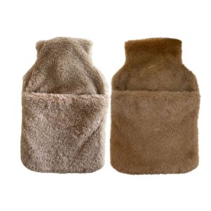 Sıcak Su Torbası 2 Adet,Cepli Peluş Termofor 32,5X17,5Cm  1500 Ml
