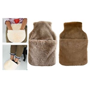 Sıcak Su Torbası 2 Adet,Cepli Peluş Termofor 32,5X17,5Cm  1500 Ml