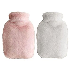 Sıcak Su Torbası 2 Adet,Yan Cepli Peluş Termofor 27X17X2Cm  750Ml