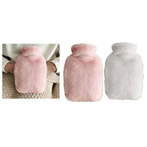 Sıcak Su Torbası 2 Adet,Yan Cepli Peluş Termofor 27X17X2Cm  750Ml