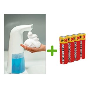 Sensörlü Usb Kablolu Sıvı Sabunluk Köpük Verici,Piller Dahil 21X5X10Cm 300Ml Banyo Seti