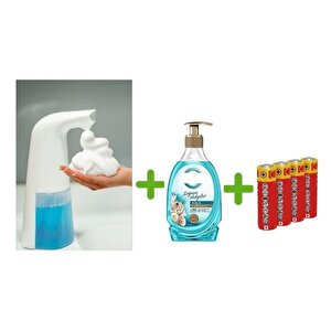 Sensörlü Fotoselli Sıvı Sabunluk,Piller Dahil 21X5X10Cm Ve Bir Adet 392 Ml Sıvı Sabun Aqua Ve Deniz Esintisi
