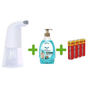 Sensörlü Fotoselli Sıvı Sabunluk,Piller Dahil 21X5X10Cm Ve Bir Adet 392 Ml Sıvı Sabun Aqua Ve Deniz Esintisi