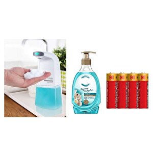 Sensörlü Fotoselli Sıvı Sabunluk,Piller Dahil 21X10X5Cm Ve Bir Adet 392 Ml Sıvı Sabun Aqua Ve Deniz Esintisi