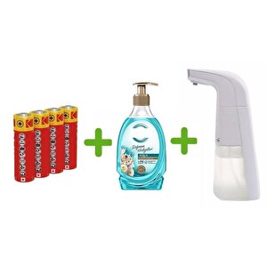 Sensörlü Fotoselli Sıvı Sabunluk,Piller Dahil 21X10X5Cm Ve Bir Adet 392 Ml Sıvı Sabun Aqua Ve Deniz Esintisi