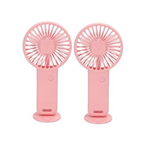 2 Adet Mi̇ni̇ Fan,telefon Tutucu,portati̇f El Vanti̇latörü Pembe  9,3x19cm