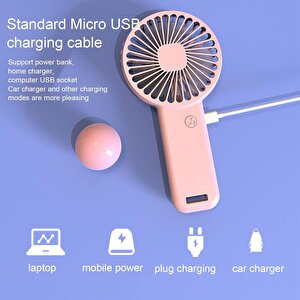 2 Adet Mi̇ni̇ Fan,telefon Tutucu,portati̇f El Vanti̇latörü Pembe  9,3x19cm