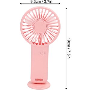 2 Adet Mi̇ni̇ Fan,telefon Tutucu,portati̇f El Vanti̇latörü Pembe  9,3x19cm