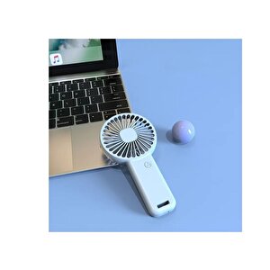2 Adet Mi̇ni̇ Fan,telefon Tutucu,portati̇f El Vanti̇latörü Mavi̇  9,3x19cm