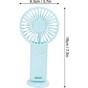 2 Adet Mi̇ni̇ Fan,telefon Tutucu,portati̇f El Vanti̇latörü Mavi̇  9,3x19cm