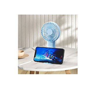 2 Adet Mi̇ni̇ Fan,telefon Tutucu,portati̇f El Vanti̇latörü Mavi̇  9,3x19cm